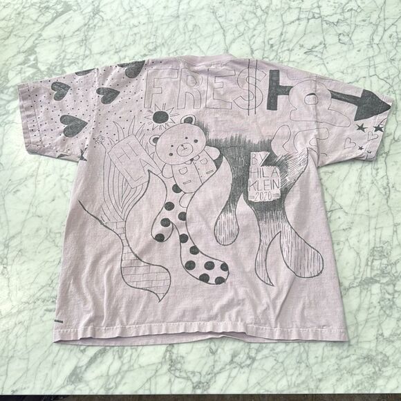 Teddy Fresh Marker Sketch T Shirt By Hila Klein Made In The Year Of 2020 size XL - Picture 7 of 9